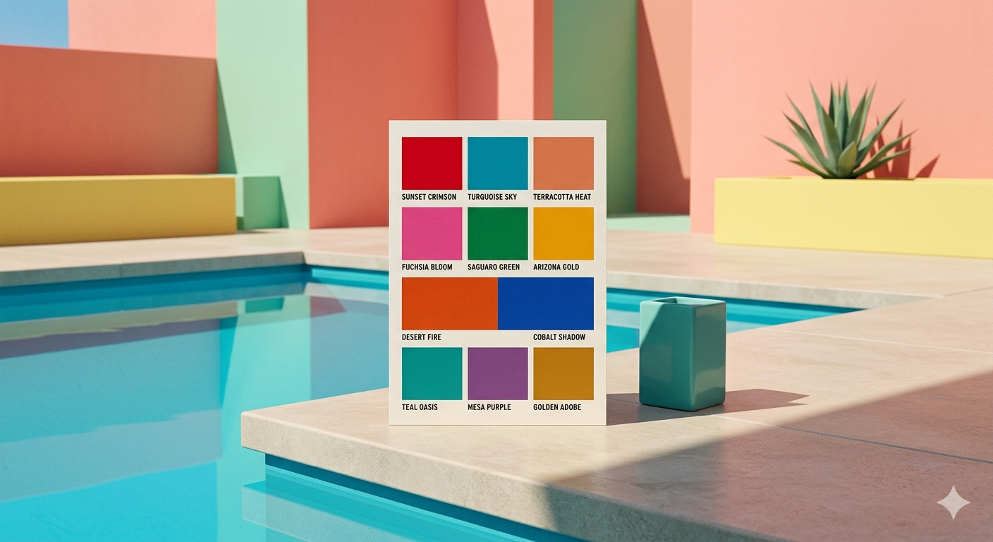 vibrant colour palette swatches and pigments